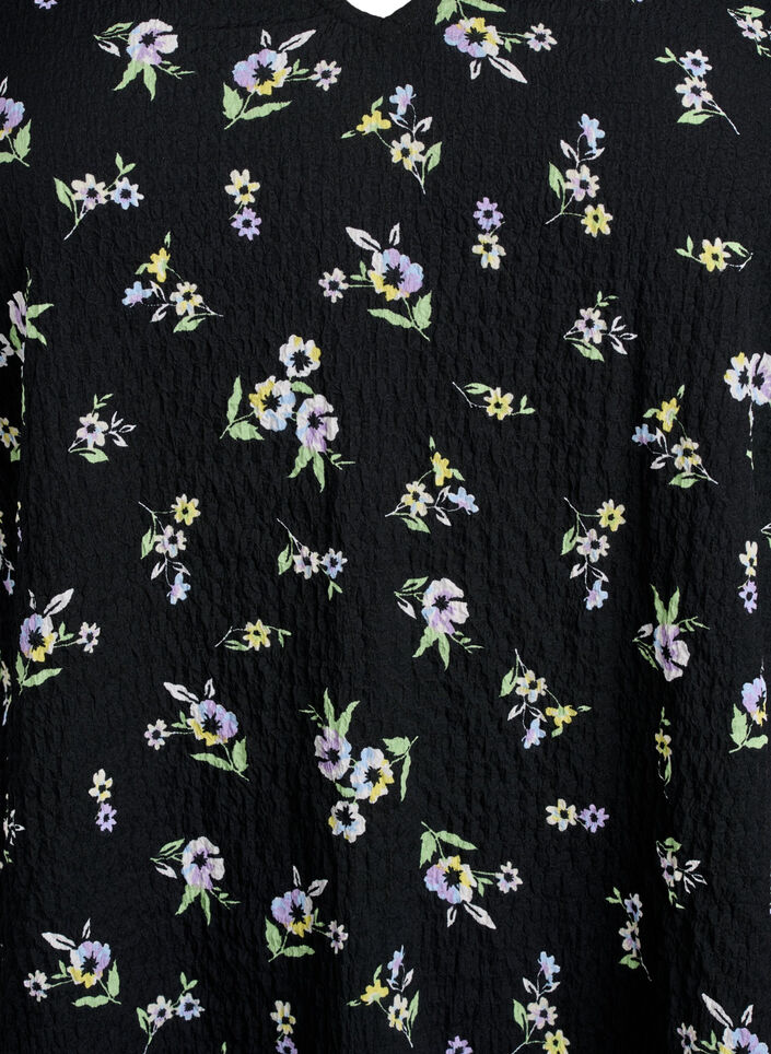 FLASH - Jurk met korte mouwen en een V-hals, Zwart, Packshot image number 2