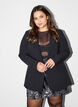 Blazer met split aan de achterkant en strikdetail, Zwart, Model image number 0