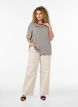 T-shirt met TENCEL&trade; Lyocell en strepen, Bruin, Model image number 1