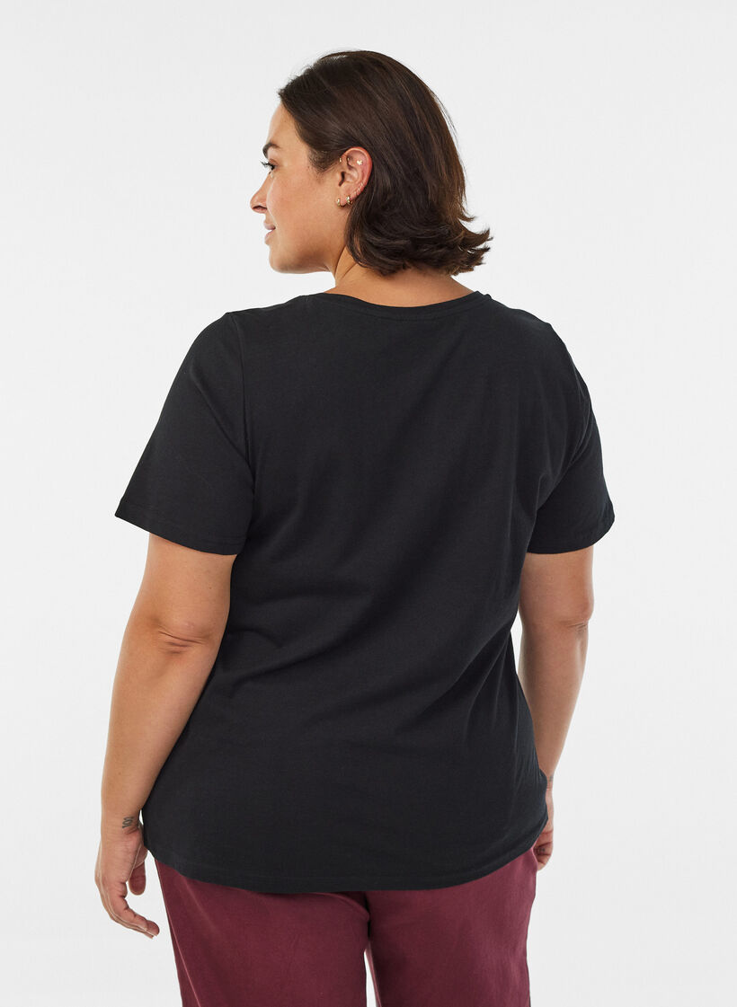T-shirt met print, Zwart, Model image number 2