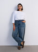 Basic T-shirt met boothals en 3/4-mouwen, Wit, Model image number 1
