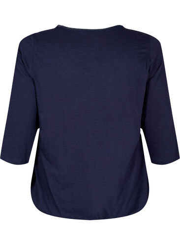 Katoenen blouse met 3/4 mouwen, Night Sky, Packshot image number 1