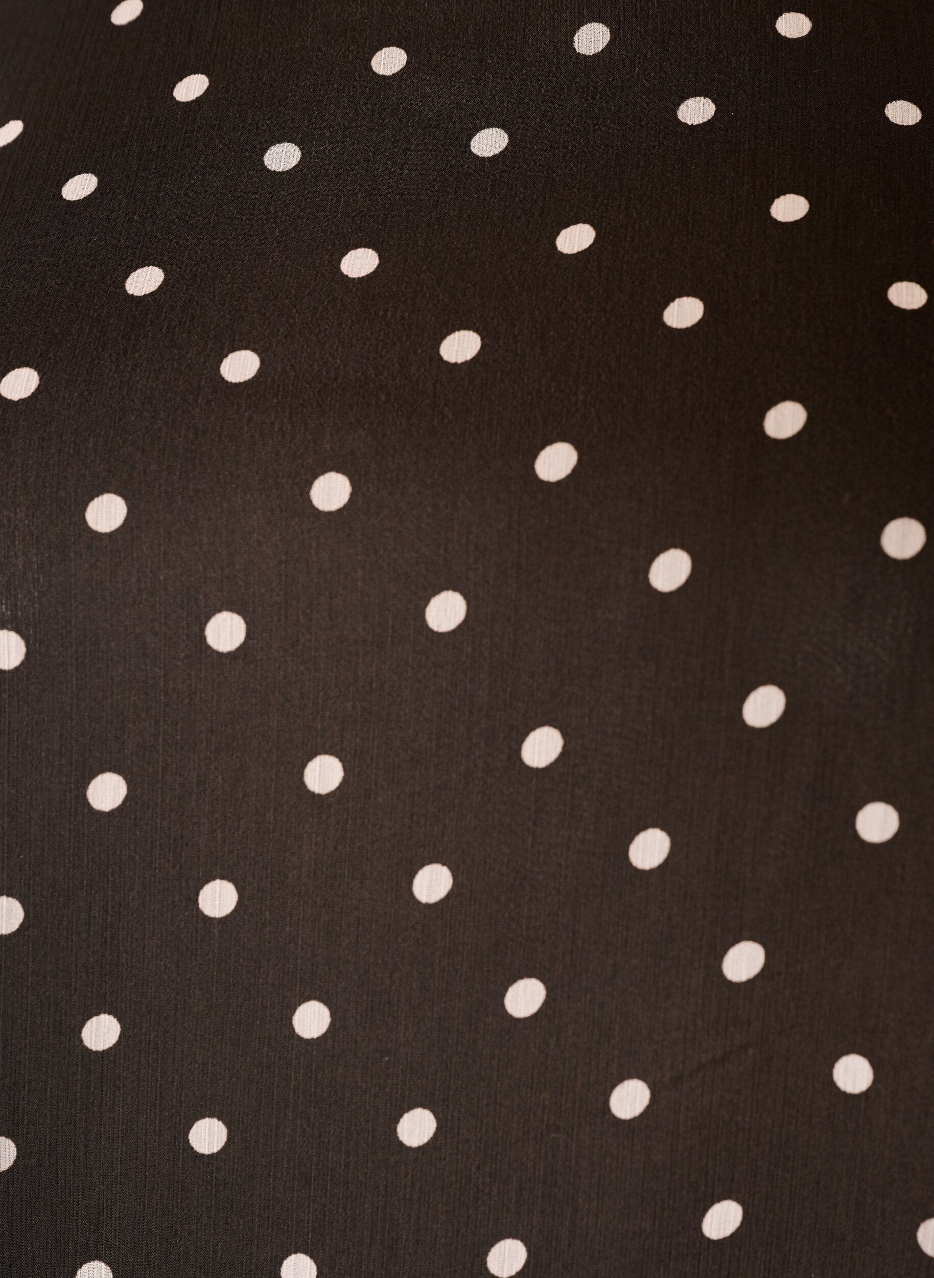ZizziChiffon blouse met stippen en doorschijnende mouwen, Bruin, Packshot image number 2