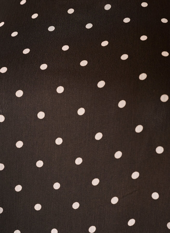 Chiffon blouse met stippen en doorschijnende mouwen, Bruin, Packshot image number 2