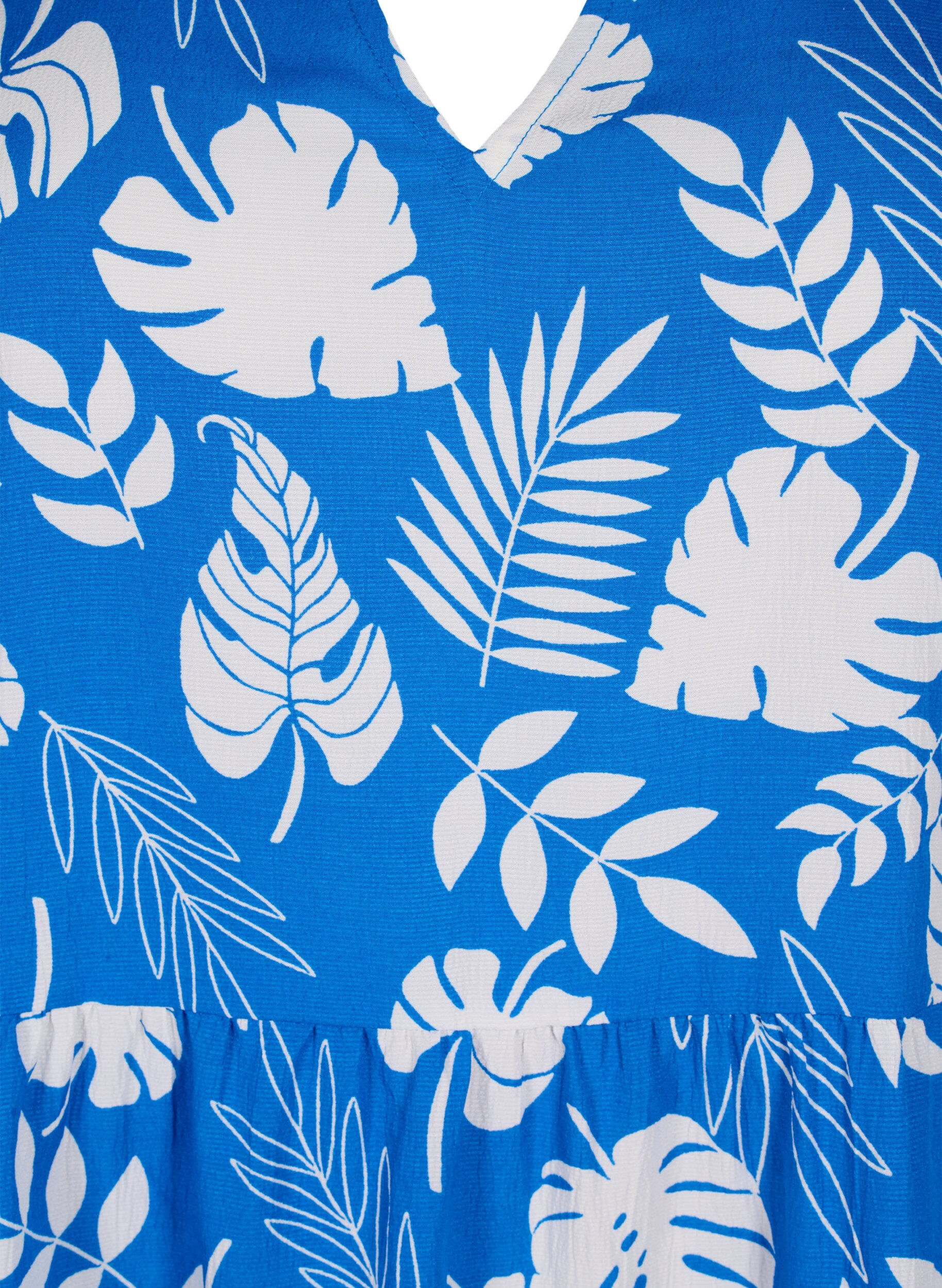 Zizzi Flash - Bedrukte A-lijn jurk, Skydiver White AOP, Packshot image number 2