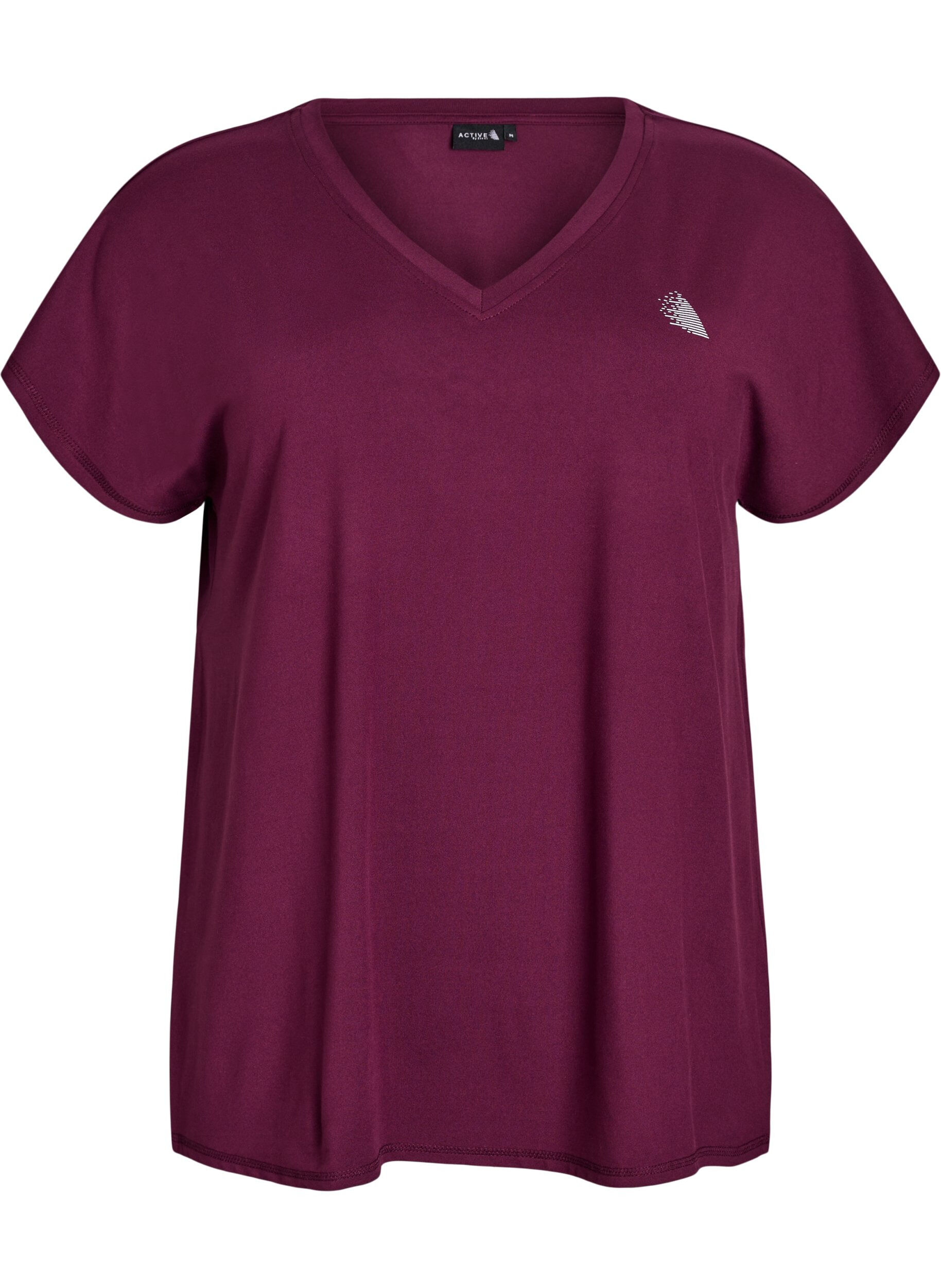 ZizziLosvallend sport T-shirt met V-hals, Rood, Packshot image number 0