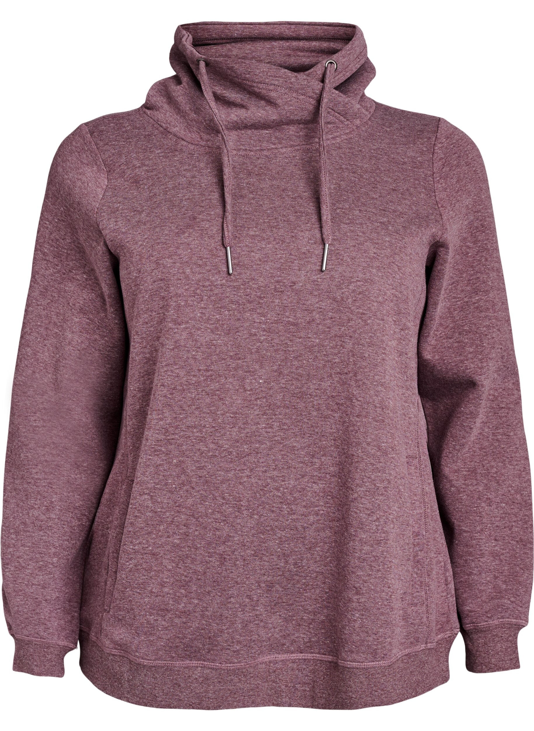 ZizziSweatshirt met hoge kraag en zakken, Rood, Packshot image number 0