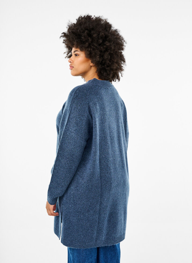 Lange gebreide blouse met lange mouwen, Bering Sea Mel., Model image number 1