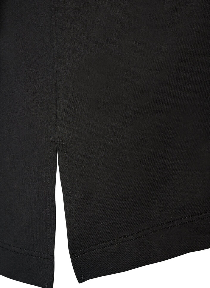Active T-shirt met een losse pasvorm en geborduurde statement, Zwart, Packshot image number 3