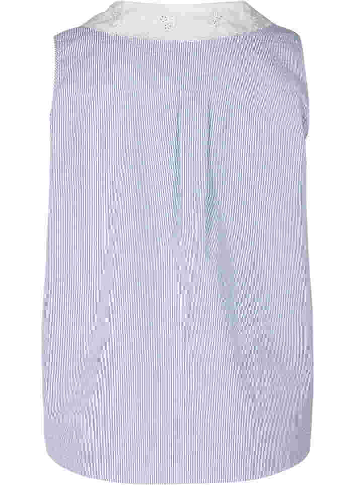 Gestreepte mouwloze blouse met kraag, Marlin, Packshot image number 1