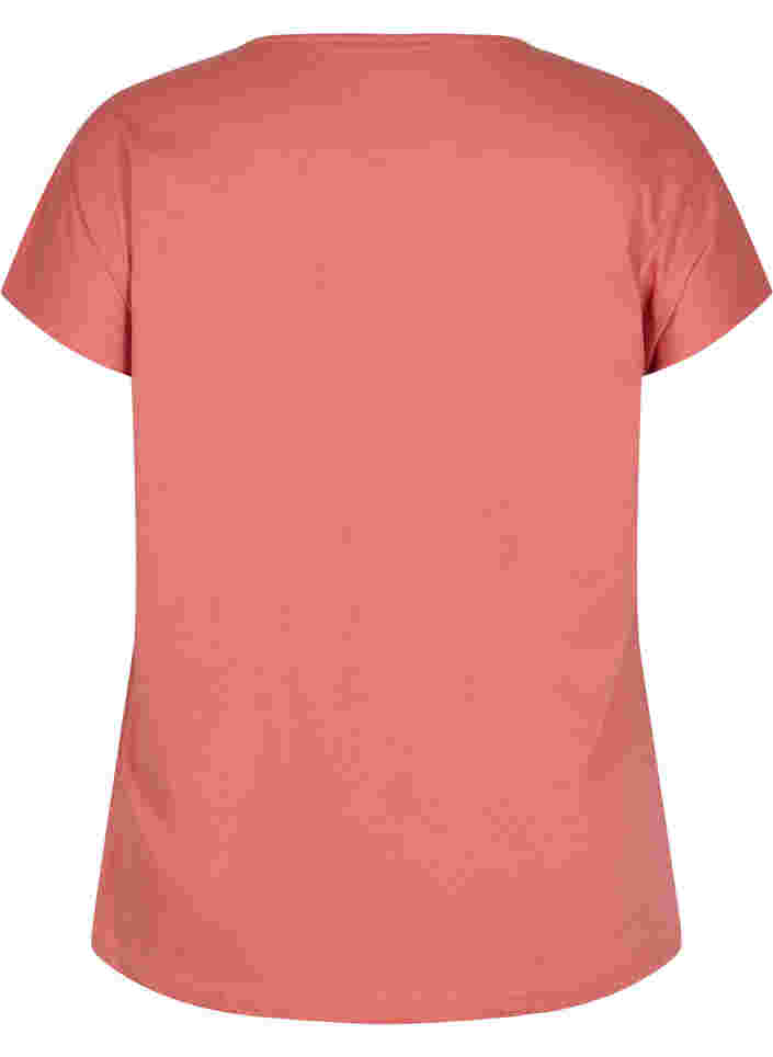Katoenen t-shirt met print details, Faded RoseMel feath, Packshot image number 1