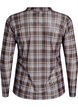 Geruite mesh blouse, Blauw, Packshot image number 1