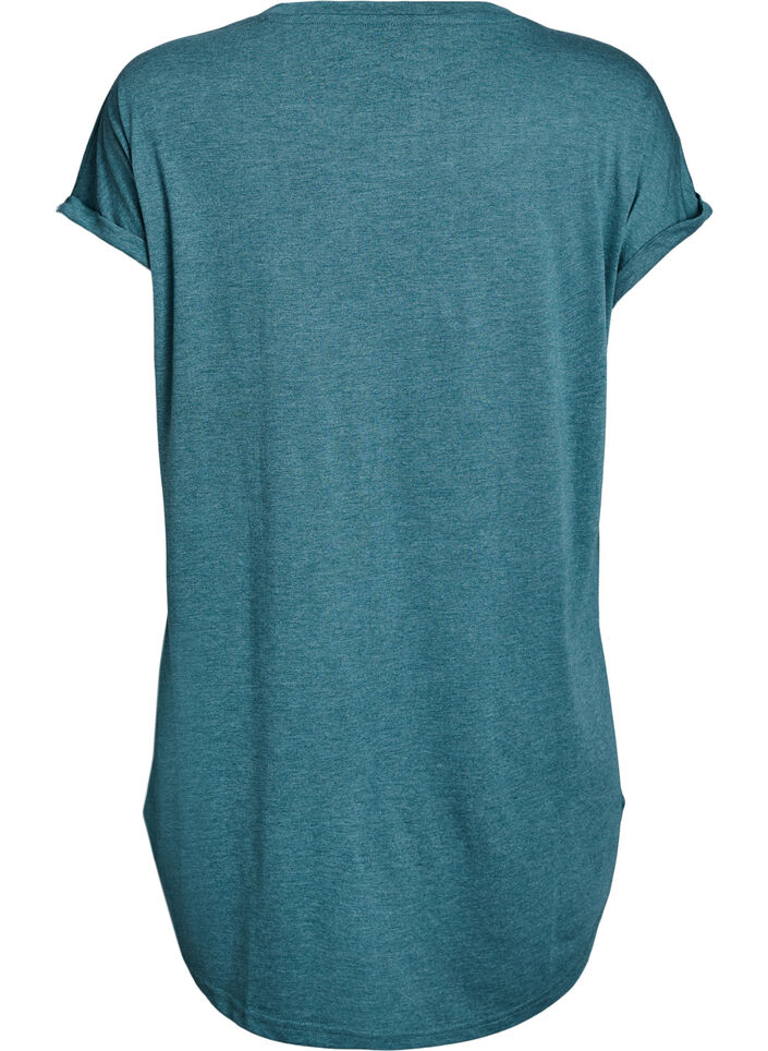 Nachtjapon met korte mouwen en tekstopdruk, Groen, Packshot image number 1