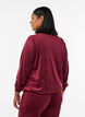 Zachte velours cardigan met rits en hoge kraag, Rood, Model image number 2