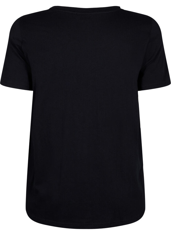 T-shirt met stras, Black W. Rhinestones, Packshot image number 1