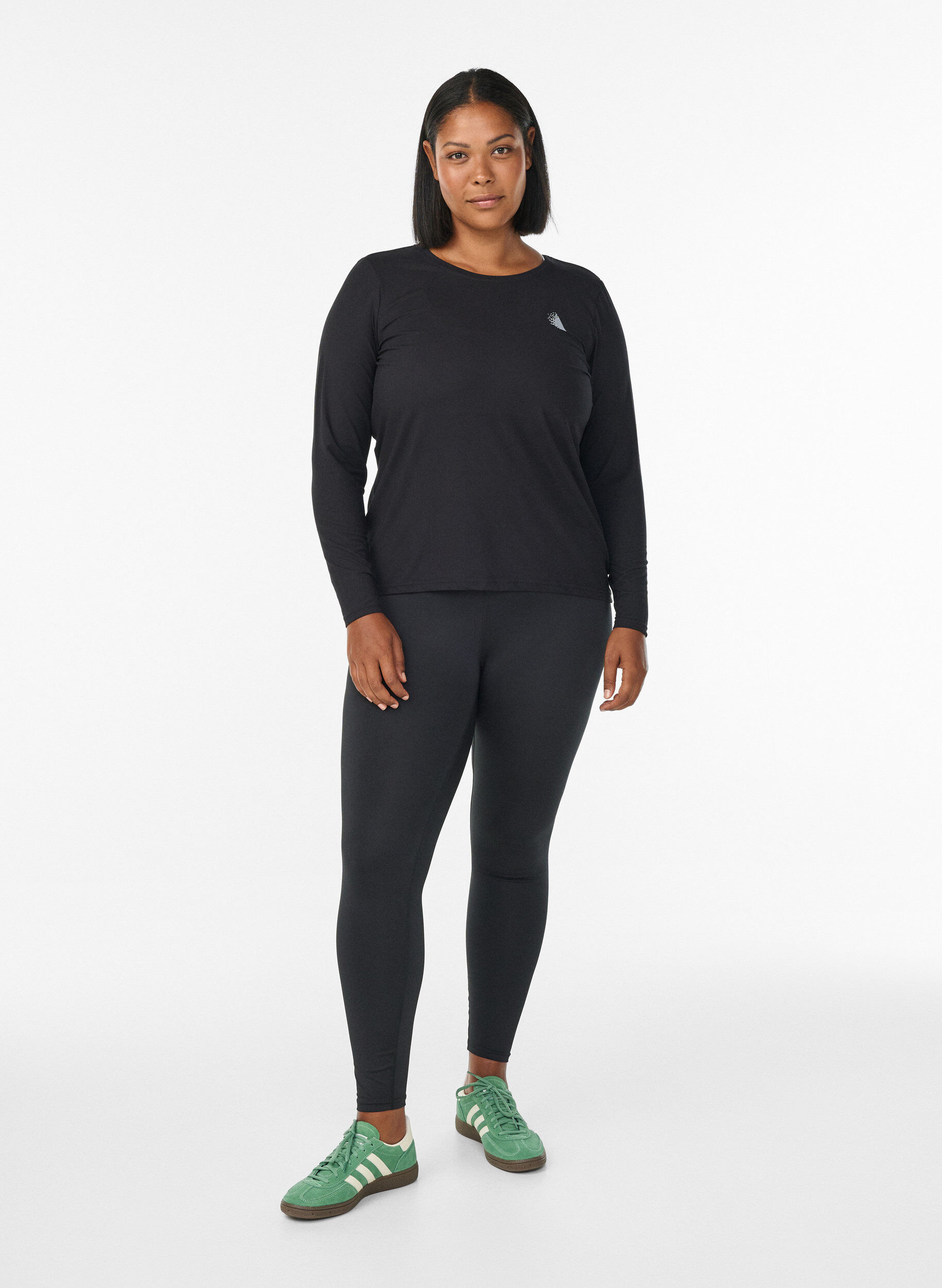 ZizziSportblouse met lange mouwen, Zwart, Model image number 1
