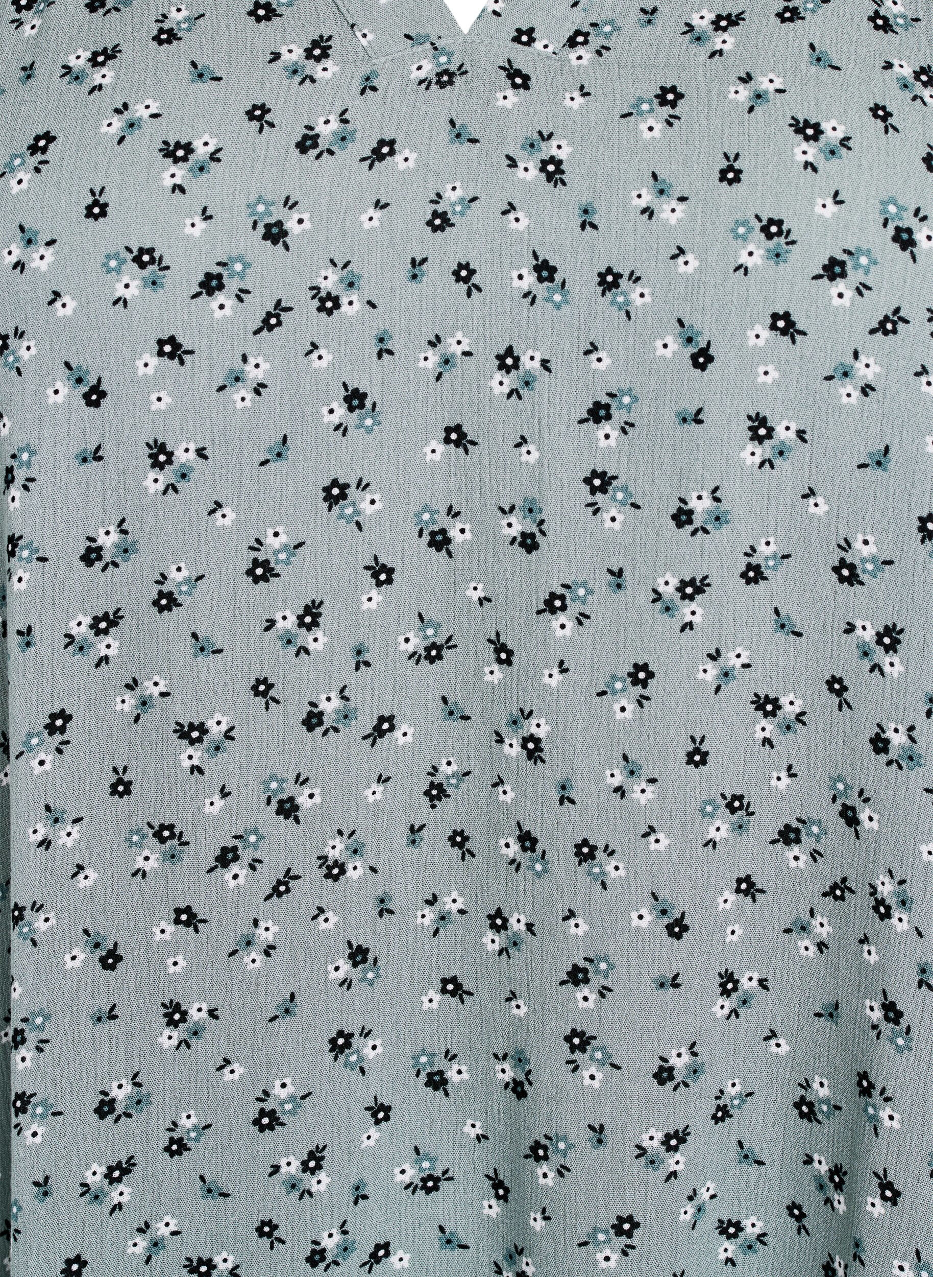 Zizzi Tunic met bloemenprint en 3/4 mouwen, Groen, Packshot image number 2