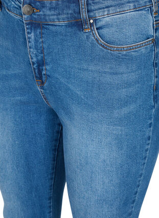 Super slim fit Amy jeans met strikje en rits, Dark blue, Packshot image number 2