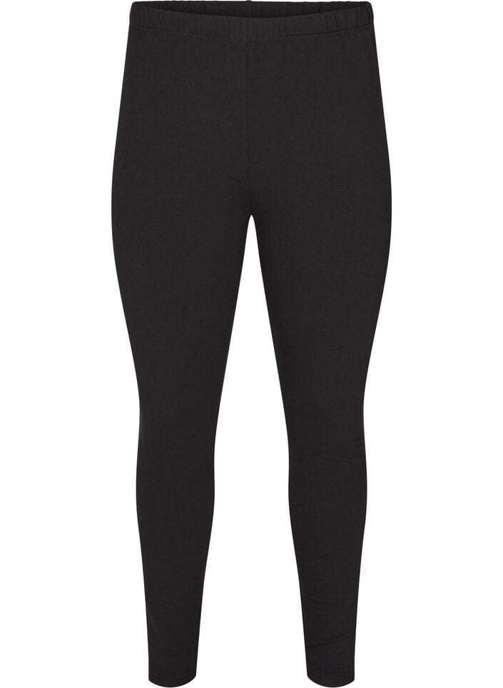 Katoenen legging met voering, Zwart, Packshot image number 0