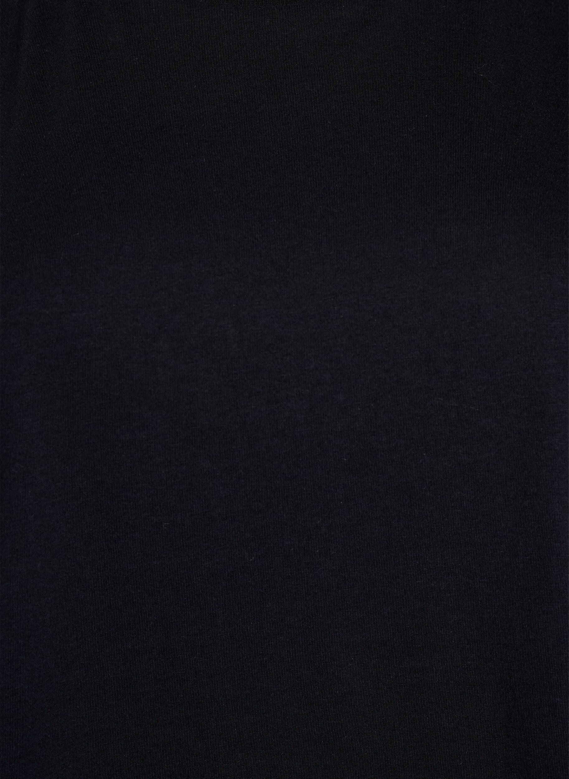 Zizzi Mouwloze blouse van jersey met schoudervulling, Zwart, Packshot image number 2