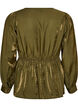 Glanzende viscose blouse met peplumeffect, Groen, Packshot image number 1