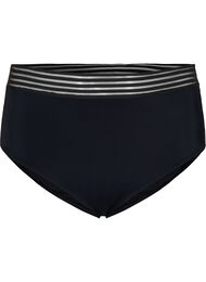 Bikinibroekje met hoge taille en mesh, Black