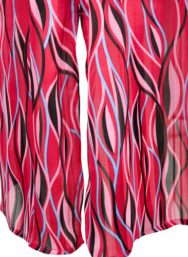 Lange mouwen midi jurk met print, Fuchsia Pink AOP, Packshot image number 3