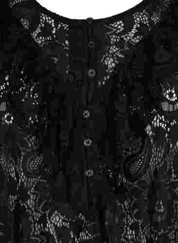 Kanten blouse met franje, Black, Packshot image number 2