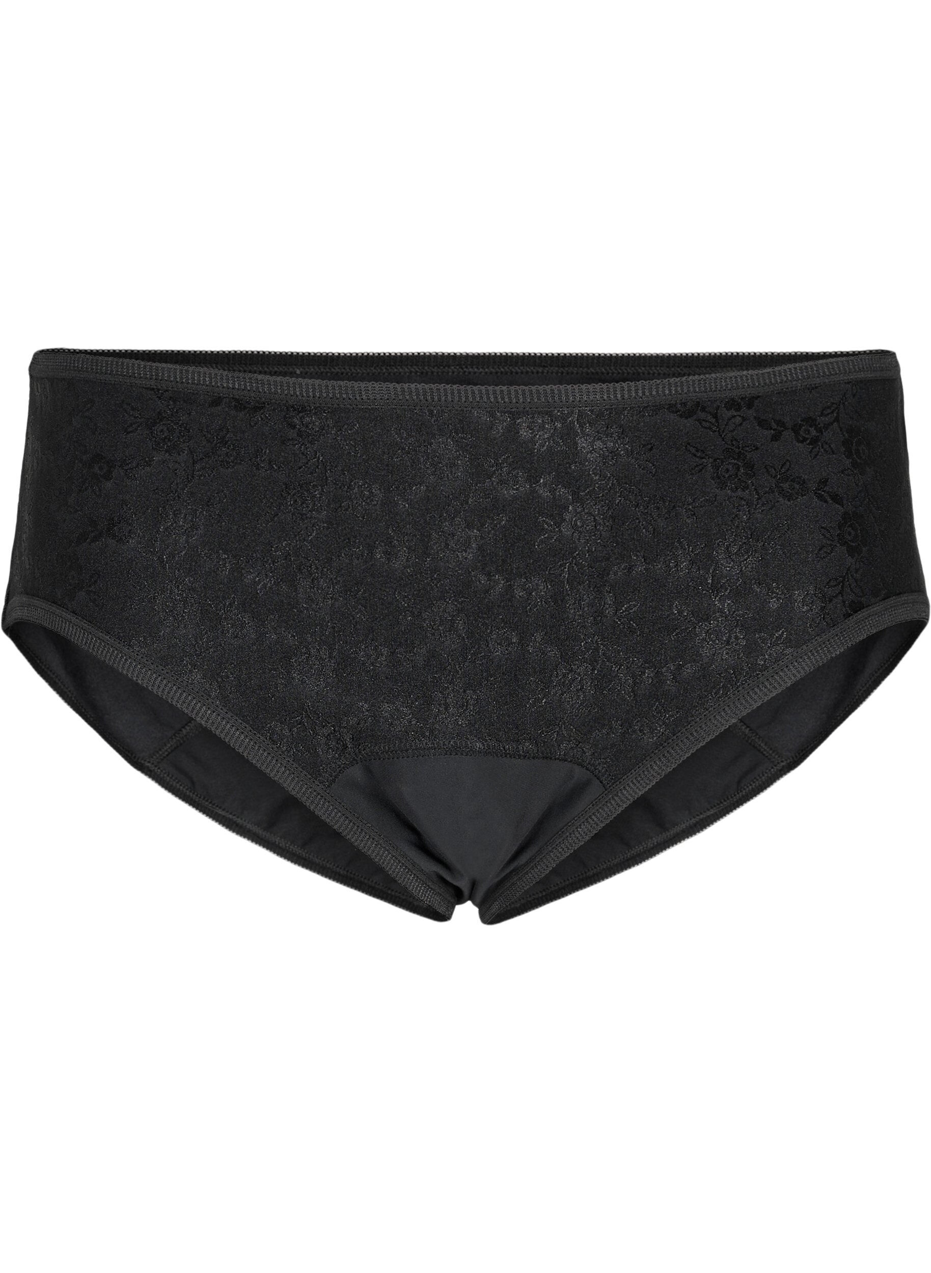 Zizzi Menstruatieslip met kant, Black/lace, Packshot image number 0