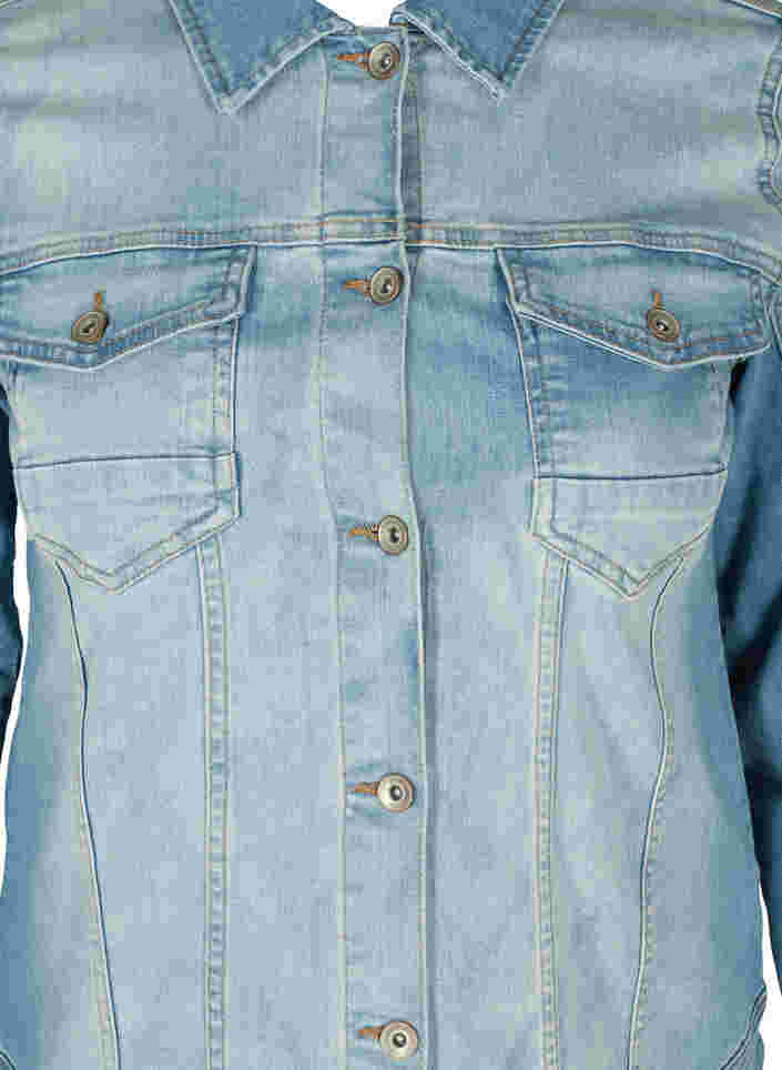 Lichte denim jas met borstzakken, Light blue denim, Packshot image number 2