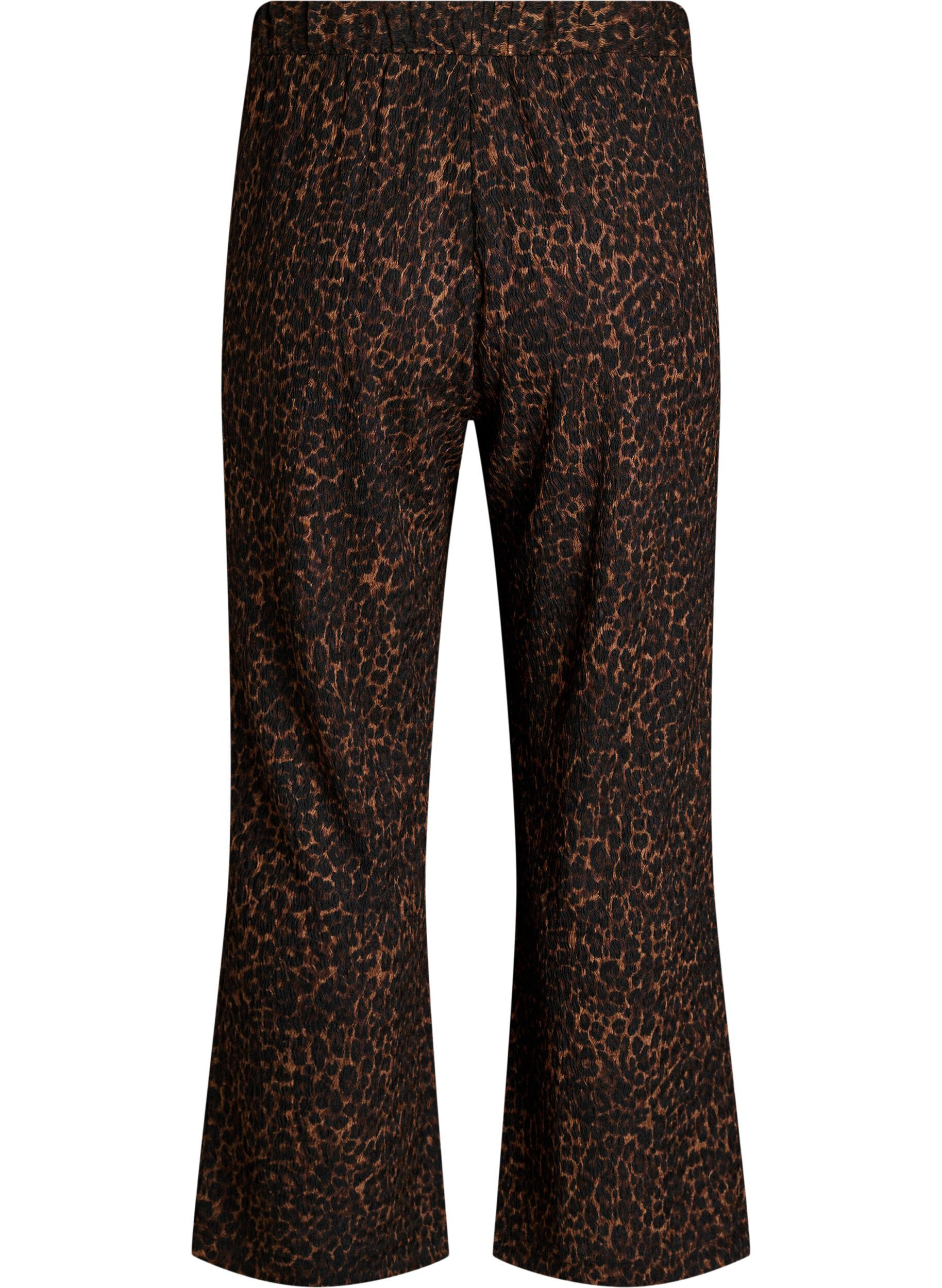 Zizzi Broek met een golvende textuur, Bruin, Packshot image number 1