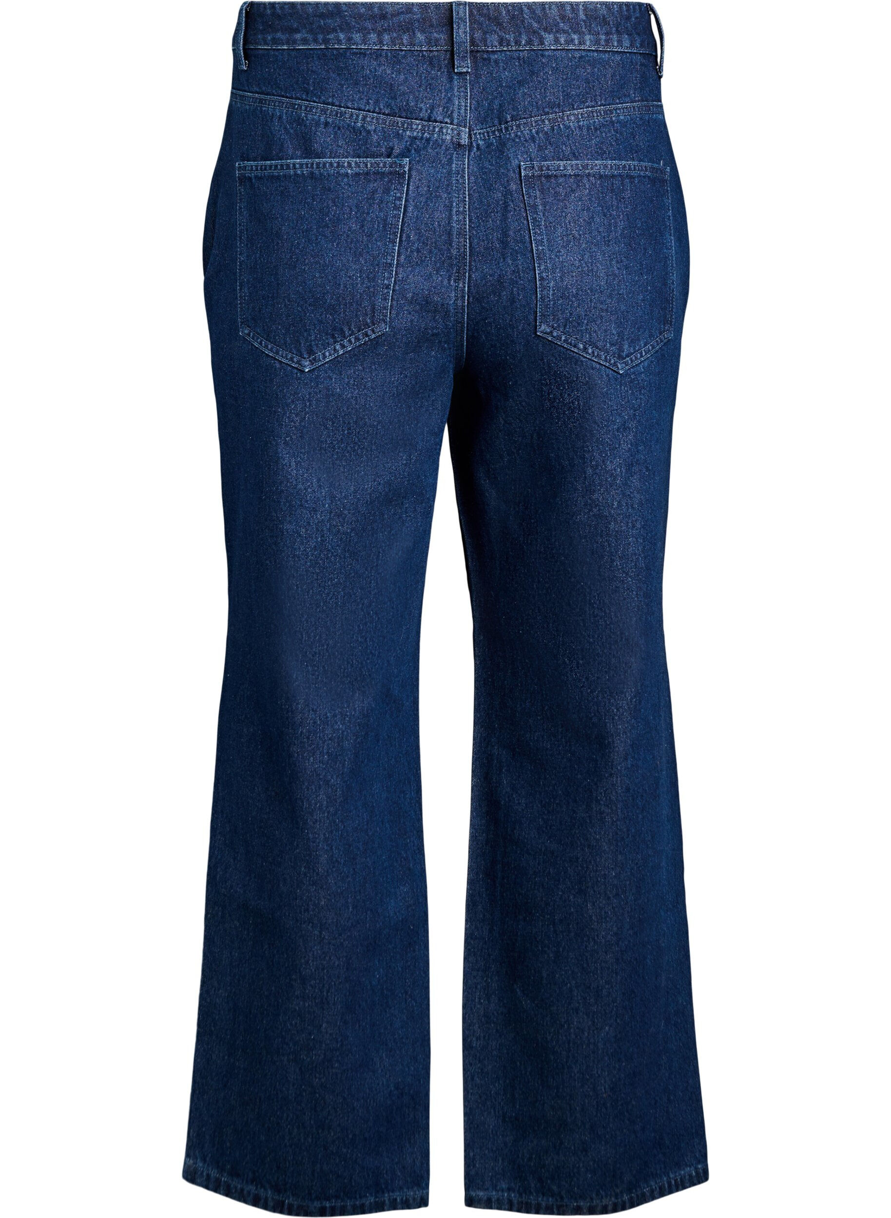 Zizzi Wijde jeans met studs en een high waist, Blauw, Packshot image number 1