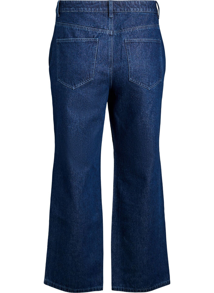 Wijde jeans met studs en een high waist, Blauw, Packshot image number 1