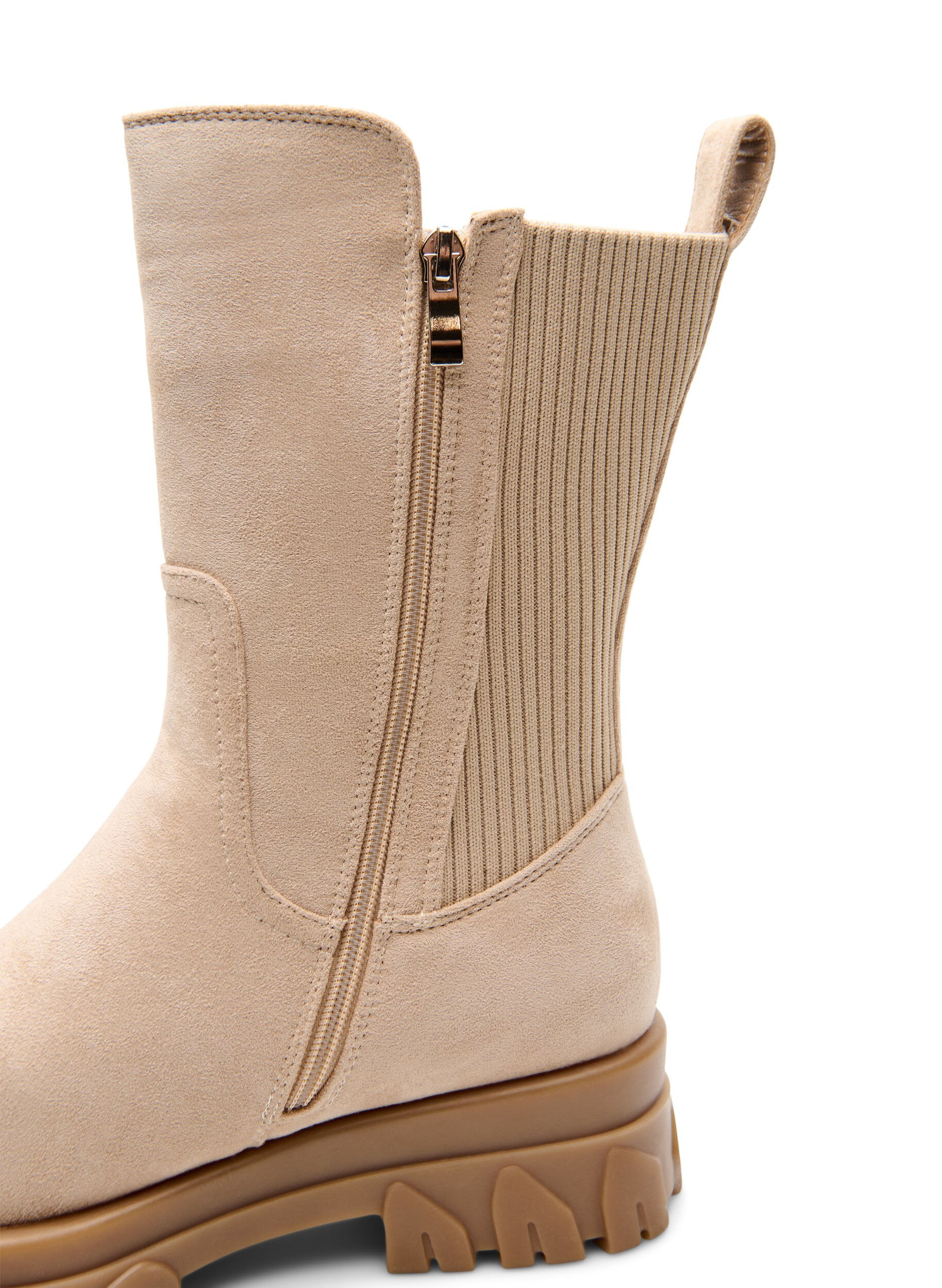ZizziChunky laars in imitatiesu&egrave;de, Beige, Packshot image number 2