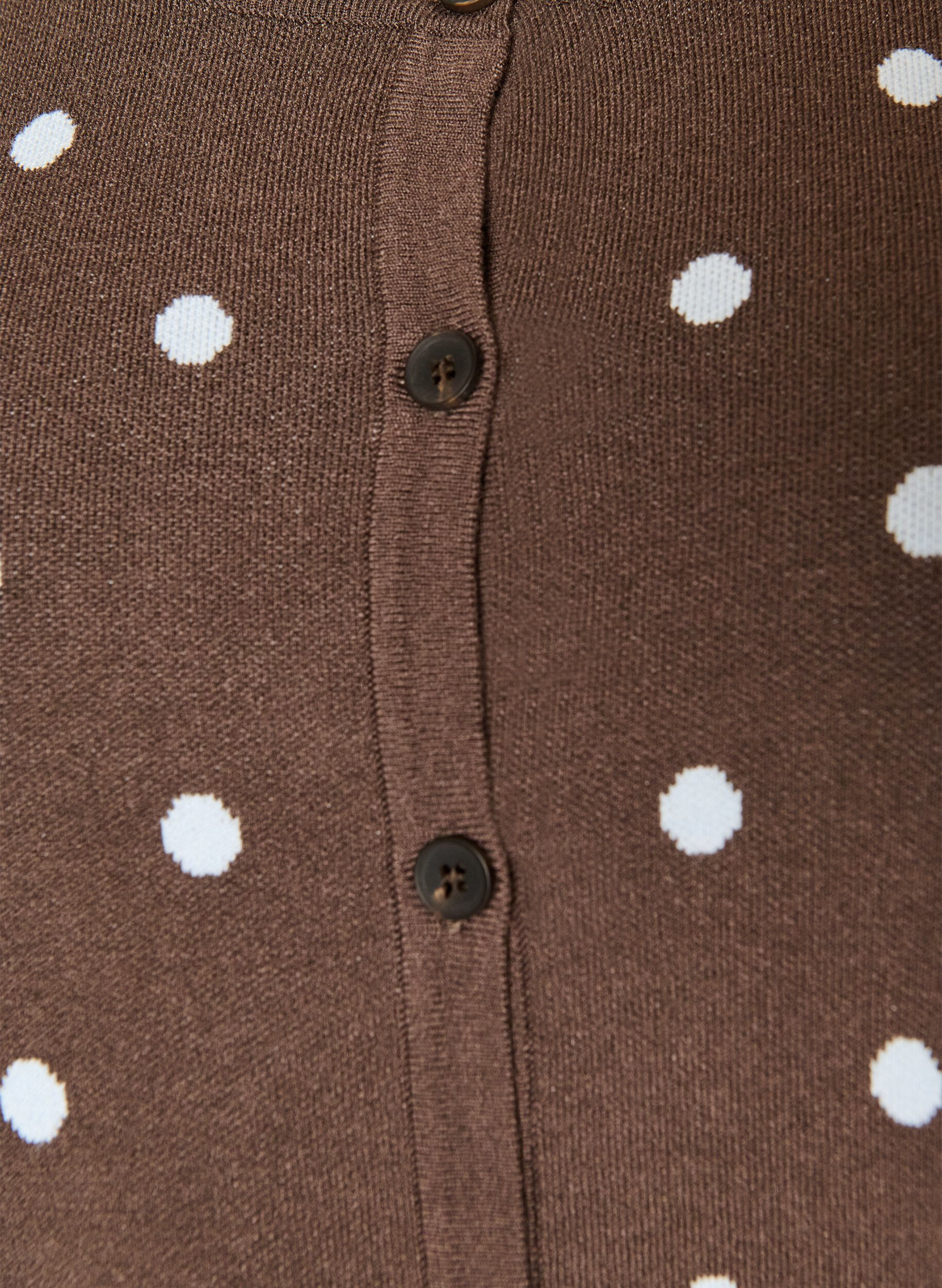 ZizziCardigan met stippen en knoopsluiting, Bruin, Packshot image number 2