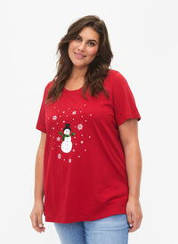 Kerst T-shirt met pailletten, Tango R. W. Snowman, Model