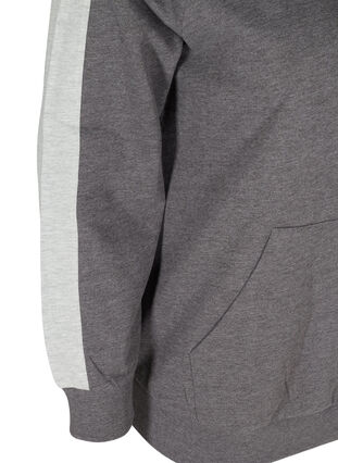 Sweatshirt met capuchon en zak, Dark Grey Melange, Packshot image number 3
