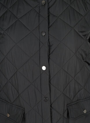 Lang gewatteerd vest met knoopsluiting en zakken, Black, Packshot image number 2