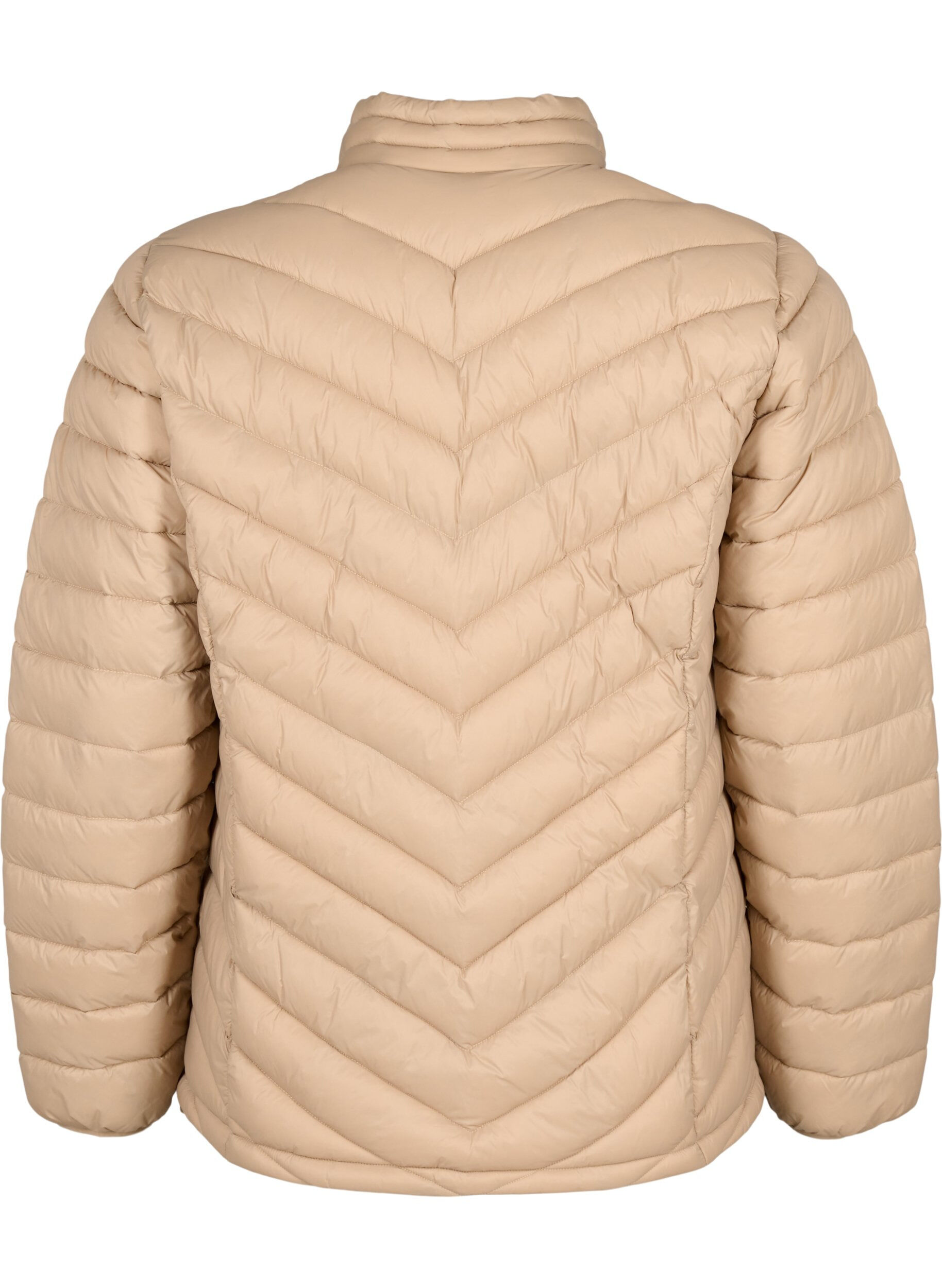 Zizzi Lichtgewicht jas met zakken, Bruin, Packshot image number 1