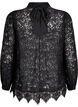 Kanten blouse met strikdetail, Black, Packshot image number 1