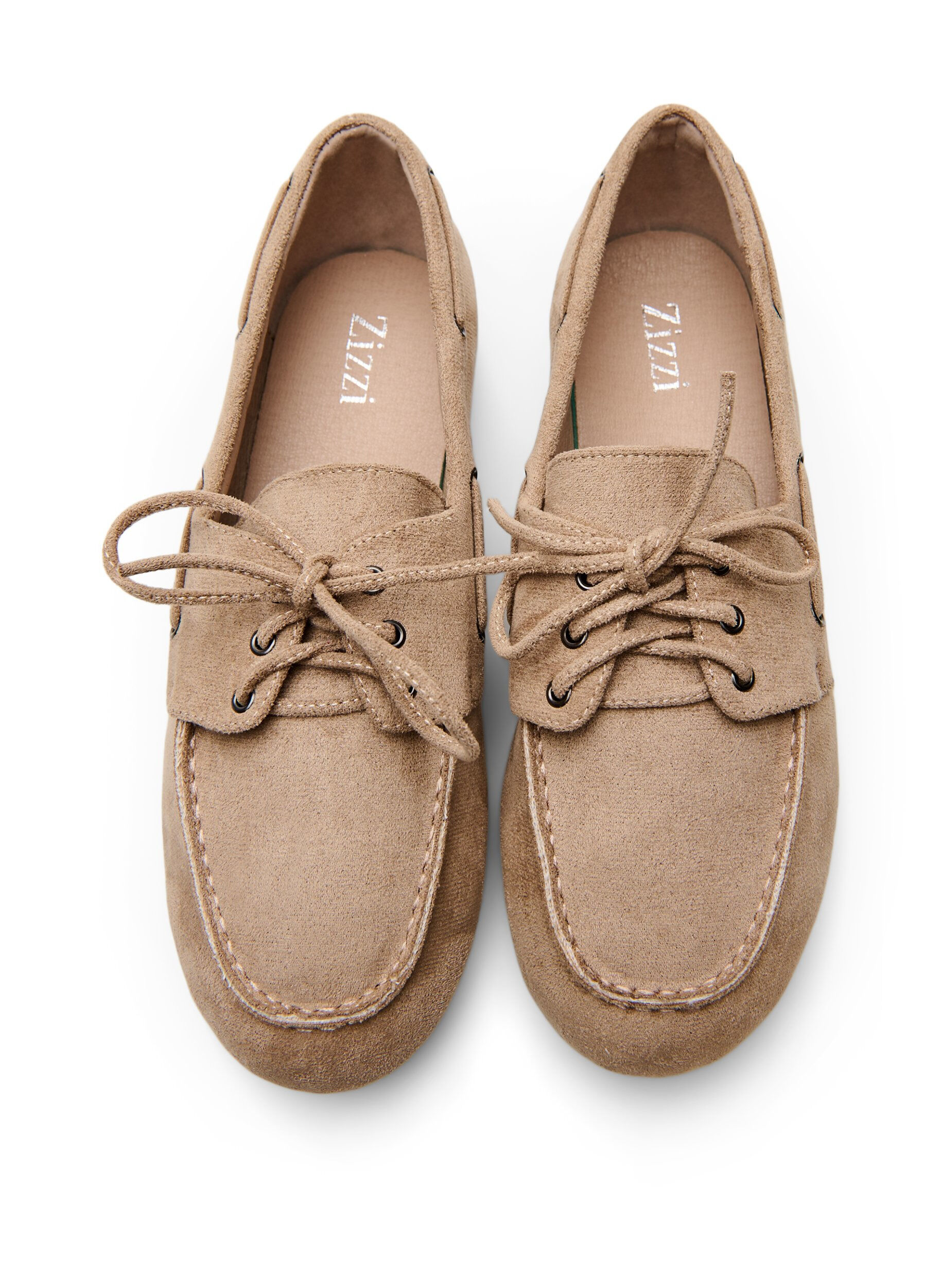 Zizzi Imitatie su&egrave;de mocassins, Beige, Packshot image number 3