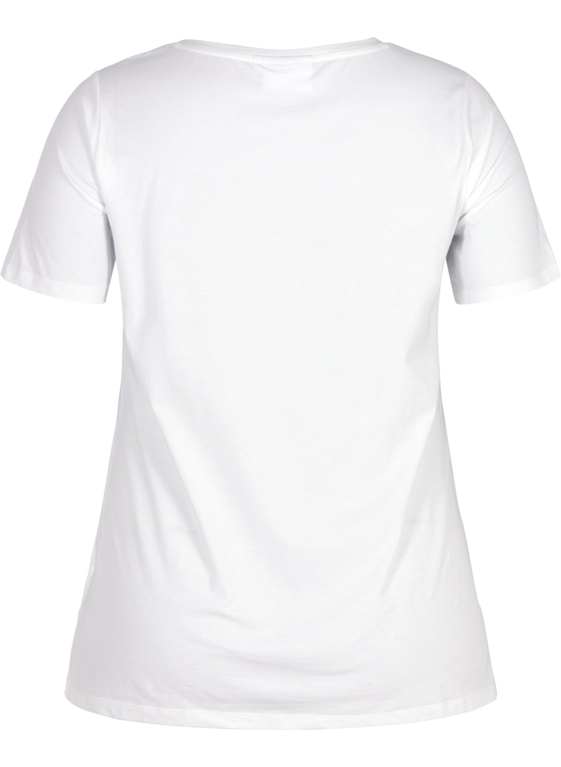 Zizzi Basic t-shirt, Wit, Packshot image number 1