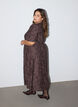 Midi-jurk met bloemenjacquard, Bruin, Model image number 1