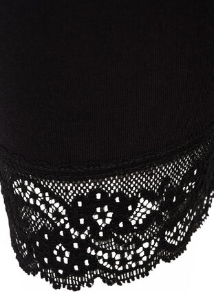 Driekwart legging met kanten rand, Black, Packshot image number 2