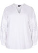 Blouse met lange mouwen en decoratieve details, Bright White, Packshot image number 0