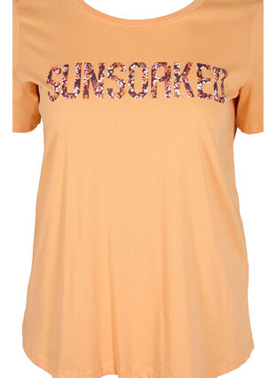 Katoenen t-shirt met print, Apricot Nectar SUN, Packshot image number 2