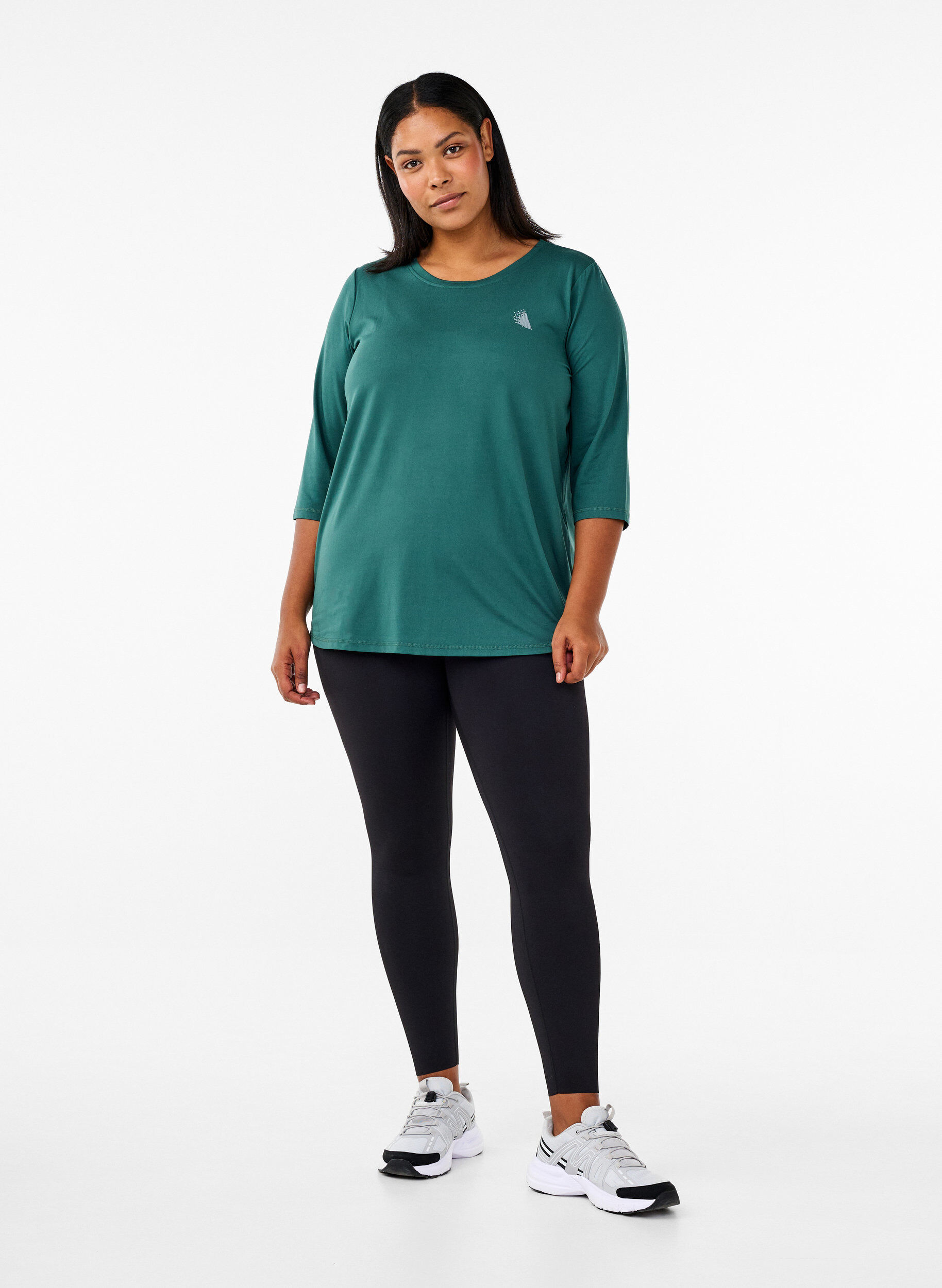ZizziWork-out top met 3/4 mouwen, Groen, Model image number 1