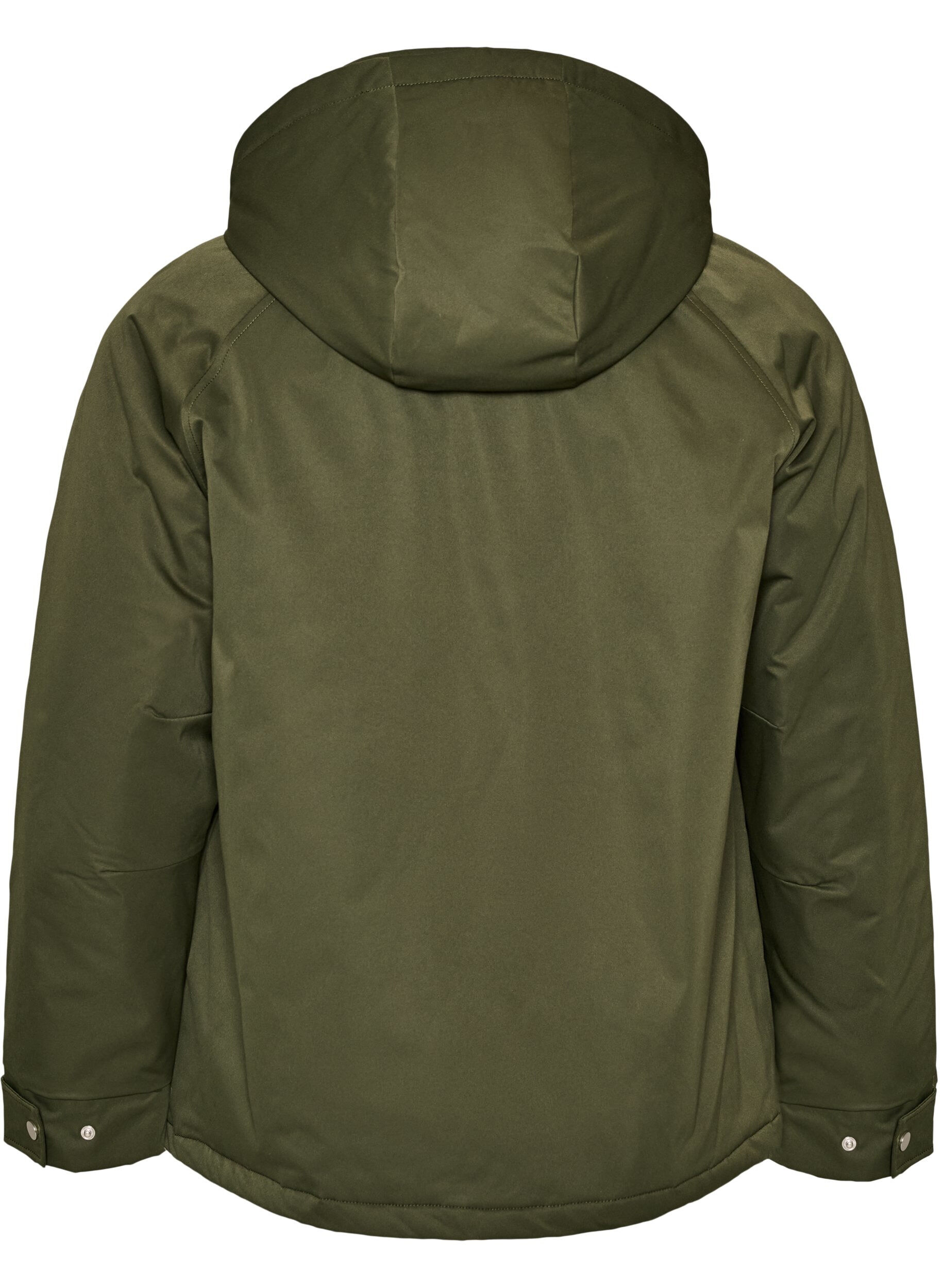 ZizziGewatteerde parka met afneembare capuchon, Groen, Packshot image number 1