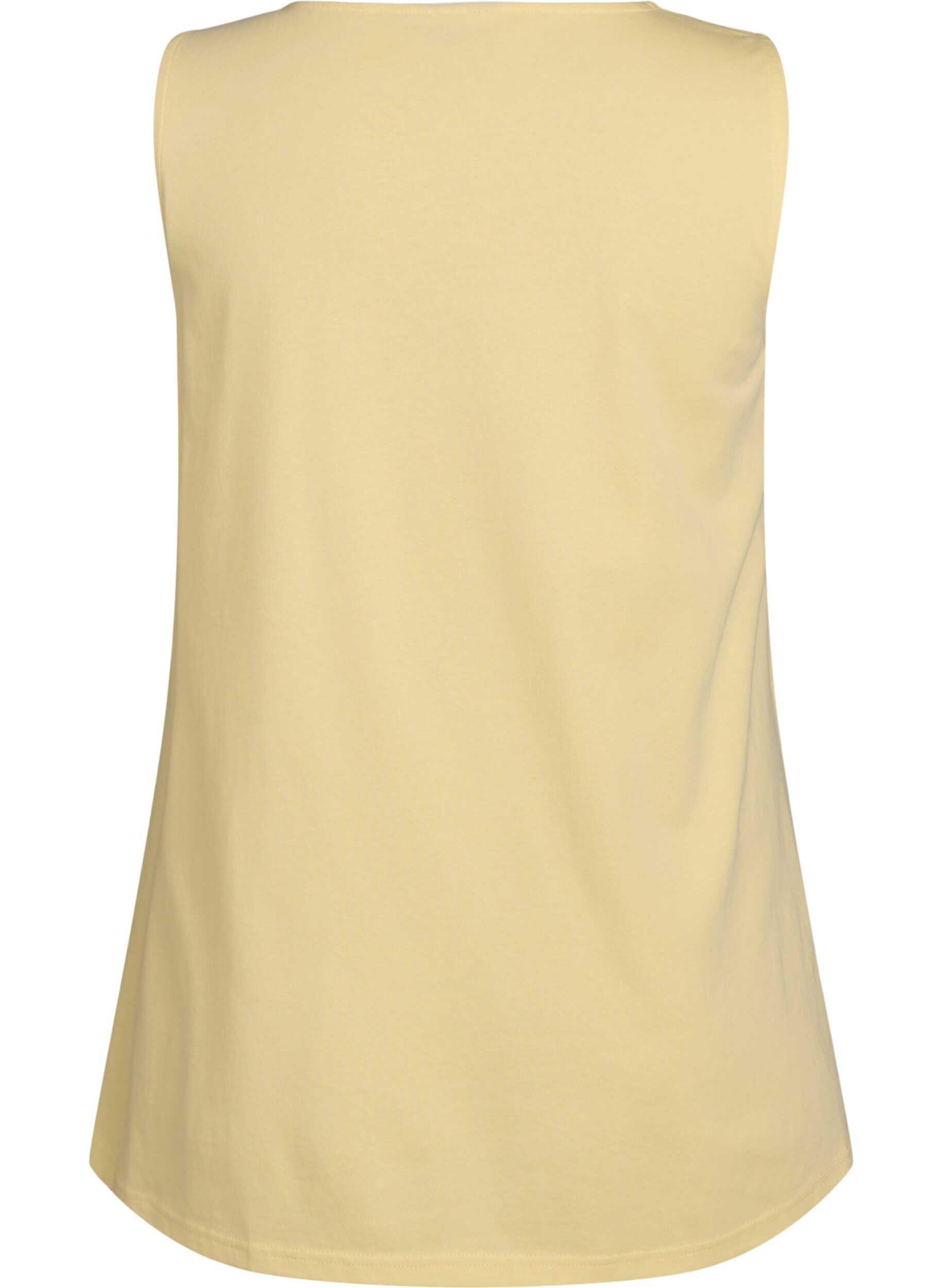 ZizziKatoenen top met a-vorm, Geel, Packshot image number 1