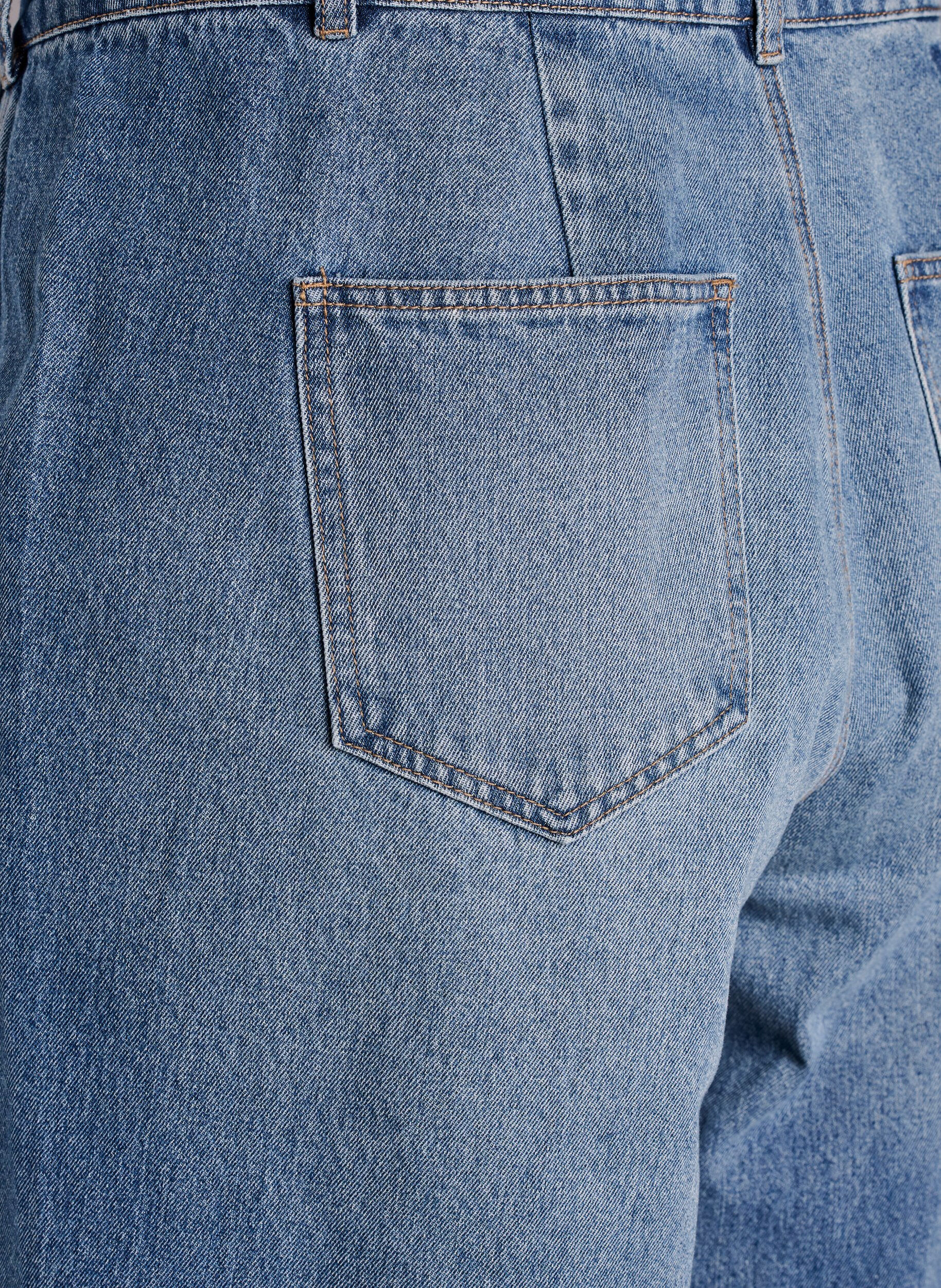 Zizzi High waist barrel jeans, Blauw, Packshot image number 3